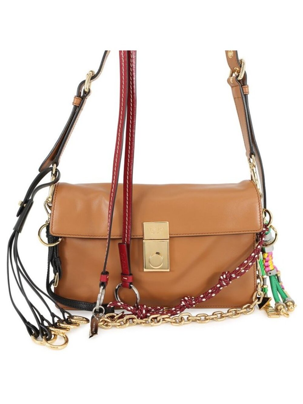 ★SOLD★ Prada Shoulder Bag Soft Sound Charm Small Leather - Picture 1 of 10